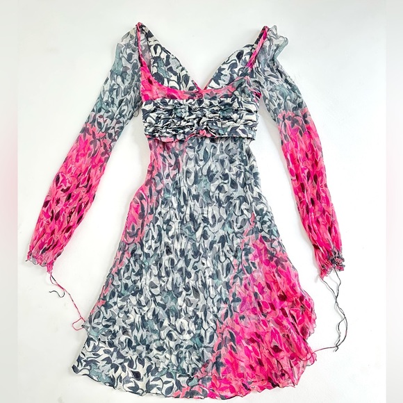 Carlos Miele, Silk Mini Dress, Size Small - Picture 3 of 6